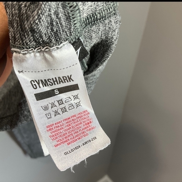 Gymshark Flex High Waisted Leggings - Charcoal Marl/Teal, Size Small B37 - Picture 9 of 10